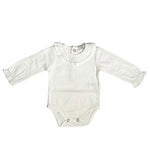 Body In Caldo Cotone Con Collo Rouche Neonata Panna A&J 186 - A&J - LuxuryKids