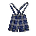 Bermuda Con Bretelle Fantasia Scozzese Bambino A&J 542P - A&J - LuxuryKids