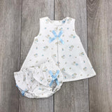 Abitino Con Culotte tessuto Con Stampa Marina Neonata Bianco A&J 230 - A&J - LuxuryKids