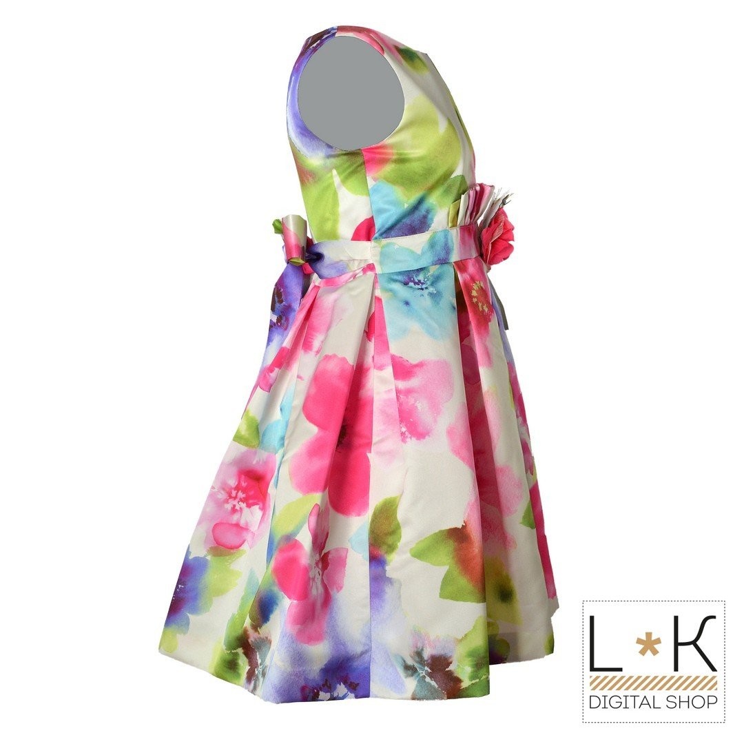 Abito Bambina Cerimonia Elegante Floreale Multicolour Mimil’_ 262 - MIMILU' - LuxuryKids