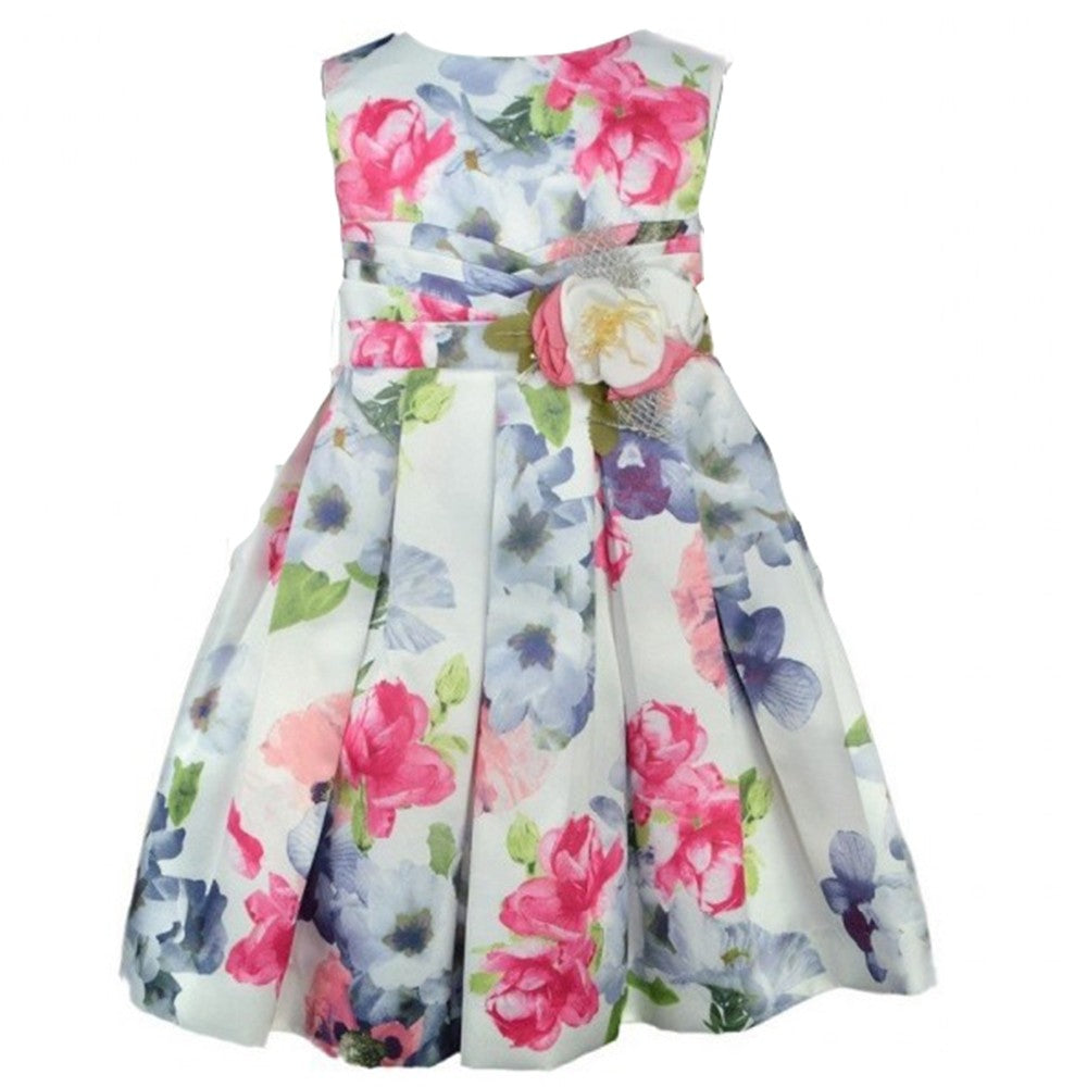 Abito Bambina Cerimonia Elegante Floreale Multicolour Mimil’_ 956 - MIMILU' - LuxuryKids