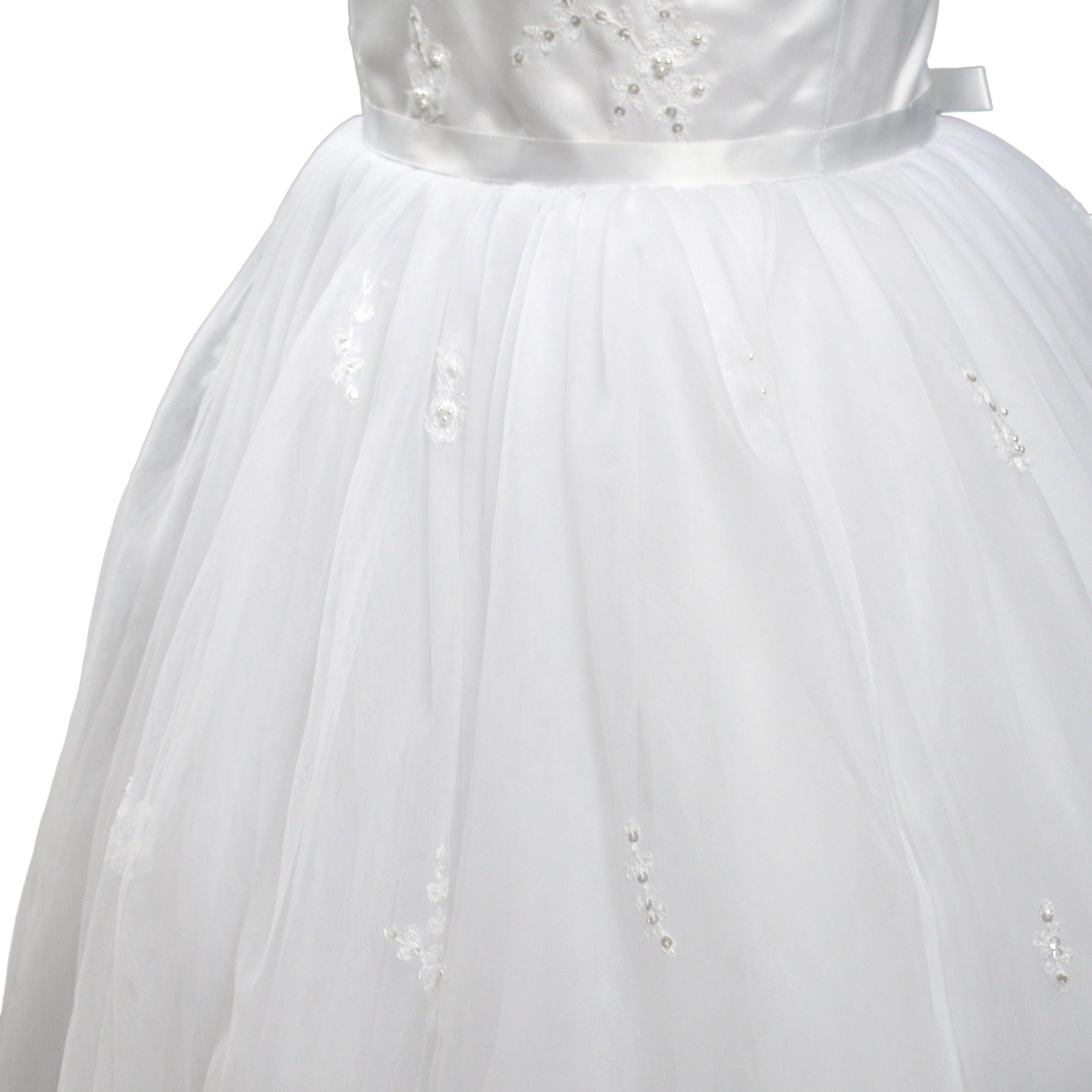 Abito Bambina Cerimonia Elegante Principesco Bianco Sarah Louise 070035 - SARAH LOUISE - LuxuryKids
