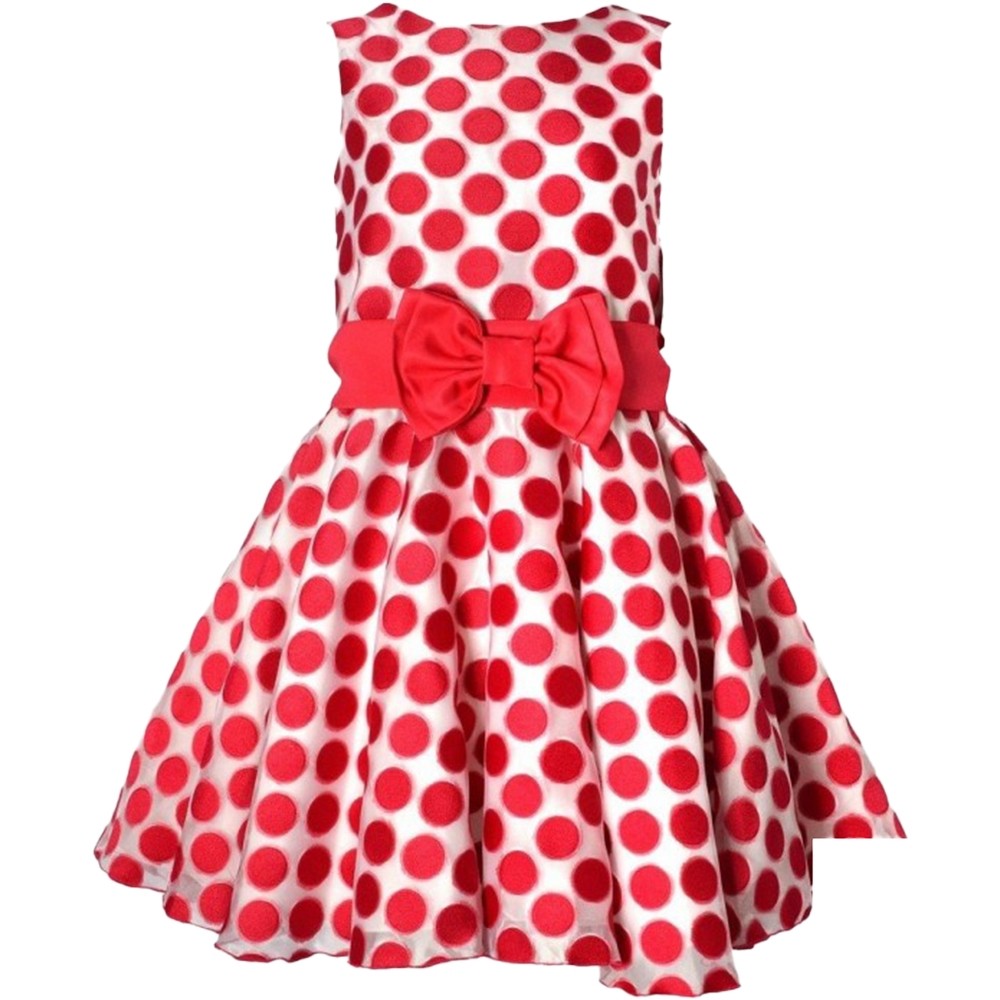 Abito Bambina Cerimonia Elegante Rosso Pois Mimil’_ 295 - MIMILU' - LuxuryKids