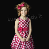 Abito Bambina Cerimonia Elegante Rosso Pois Mimil’_ 295 - MIMILU' - LuxuryKids