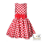 Abito Bambina Cerimonia Elegante Rosso Pois Mimil’_ 295 - MIMILU' - LuxuryKids