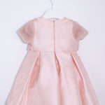 Abito Battesimale Cerimonia Elegante Raso Con Corpetto In Pelliccia Neonata ALESSANDRO MARTINEZ AM1116 - ALESSANDRO MARTINEZ - LuxuryKids