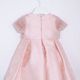 Abito Battesimale Cerimonia Elegante Raso Con Corpetto In Pelliccia Neonata ALESSANDRO MARTINEZ AM1116 - ALESSANDRO MARTINEZ - LuxuryKids