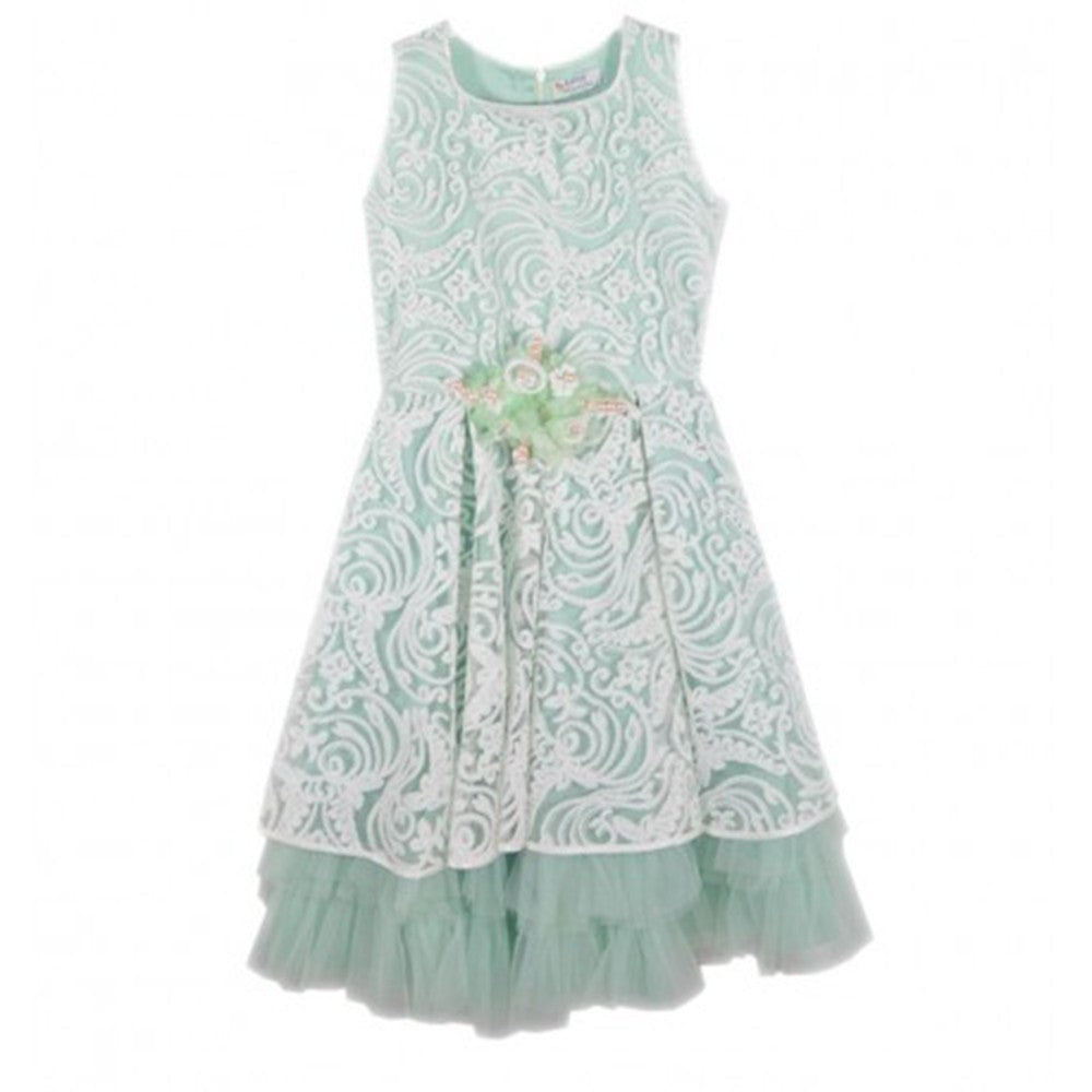 Abito Cerimonia Comunione Elegante Bambina Verde Lesy 028018 - LESY - LuxuryKids