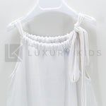 Abito con Bretelle con Fiori Bambina Bianco Take Two A00258 - TAKE TWO - LuxuryKids