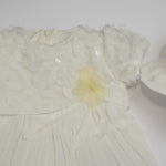 Abito con cappello Elegante  Panna in Organza Neonata Creazioni luana 561 - CREAZIONI LUANA - LuxuryKids