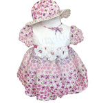 Abito con cappello Elegante Floreale  Neonata Creazioni luana 572 - CREAZIONI LUANA - LuxuryKids