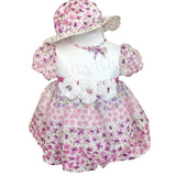Abito con cappello Elegante Floreale  Neonata Creazioni luana 572 - CREAZIONI LUANA - LuxuryKids