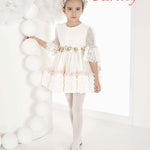 Abito Con Manichetta Elegante In Tulle  E Pizzo Neonata Carmy 2002 - CARMY - LuxuryKids