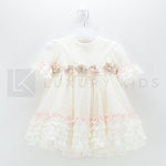 Abito Con Manichetta Elegante In Tulle  E Pizzo Neonata Carmy 2002 - CARMY - LuxuryKids