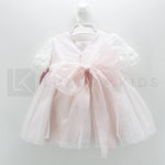 Abito Con Manichetta Elegante In Tulle Bianco E Organza Rosa Bambina Carmy 2003 - CARMY - LuxuryKids