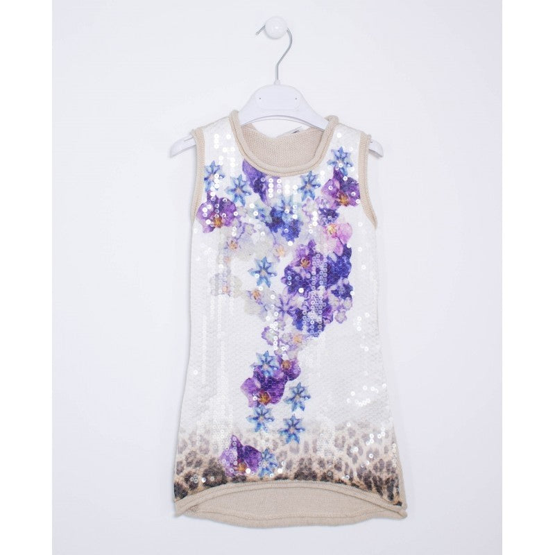 Abito con Paillettes Beige Bambina Fun&Fun FUNBDR3353 - FUN&FUN - LuxuryKids