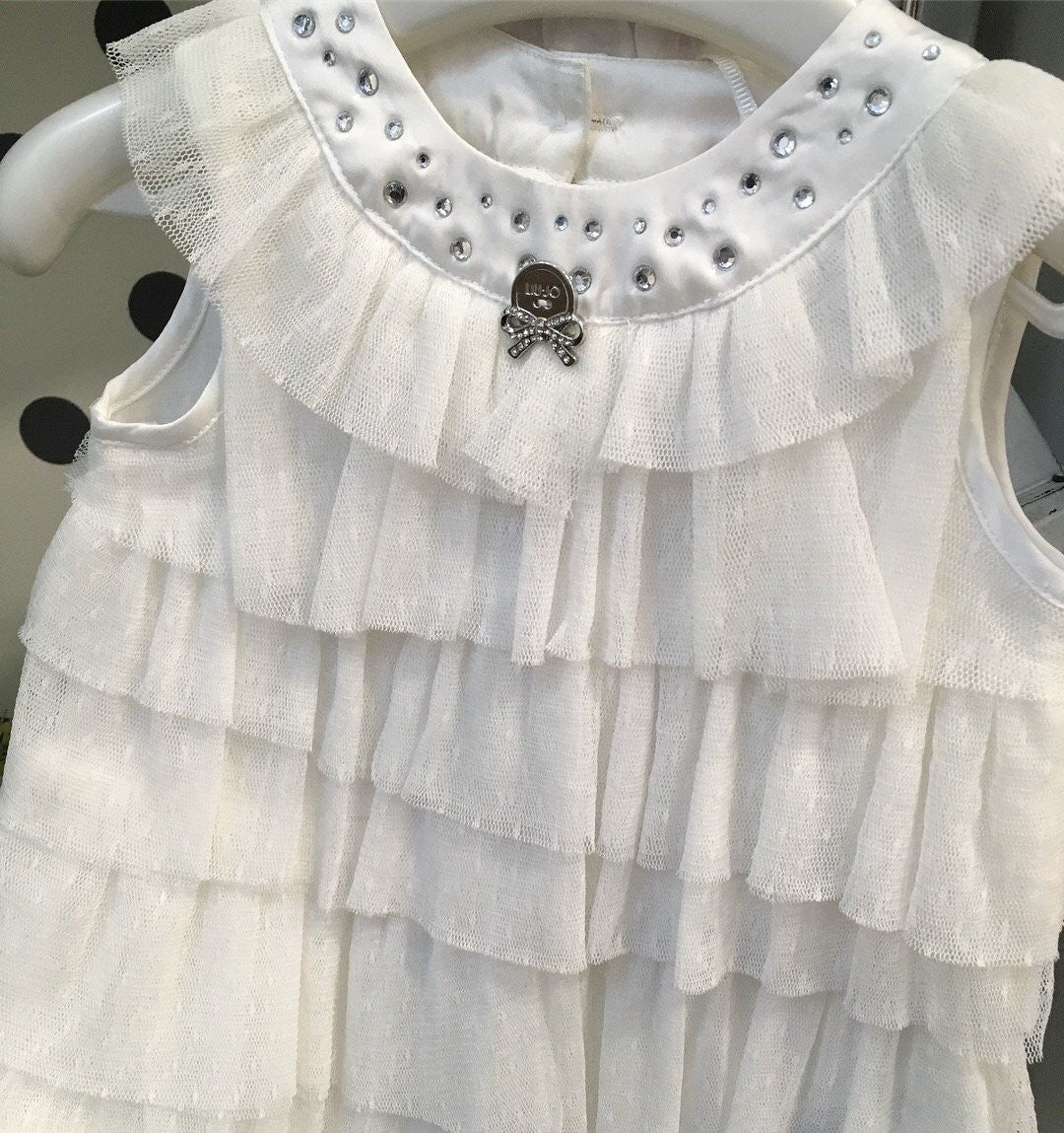 Abito di Pizzo Neonata Bianco Liu Jo H13059 - LIU JO - LuxuryKids