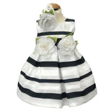 Abito Elegante a Bambolina Bianco-Blu Neonata La sartoria dei piccoli L441 - LA SARTORIA DEI PICCOLI - LuxuryKids