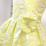 Abito Elegante a Bambolina Floreale Giallo Cerimonia Bambina Alice P. 526 - ALICE P. - LuxuryKids