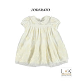 Abito Elegante a Bambolina in Misto Lana Panna Neonata Minibanda N722 - MINIBANDA - LuxuryKids