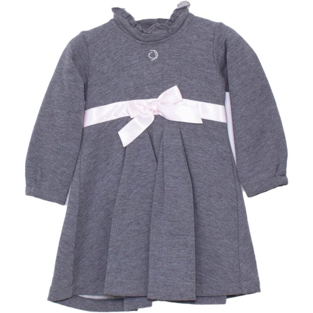 Abito Elegante a Collo Alto con Rouches Neonata Grigio Papermoon 7PM62149 - PAPERMOON - LuxuryKids