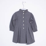 Abito Elegante a Collo Alto con Rouches Neonata Grigio Papermoon 7PM62149 - PAPERMOON - LuxuryKids