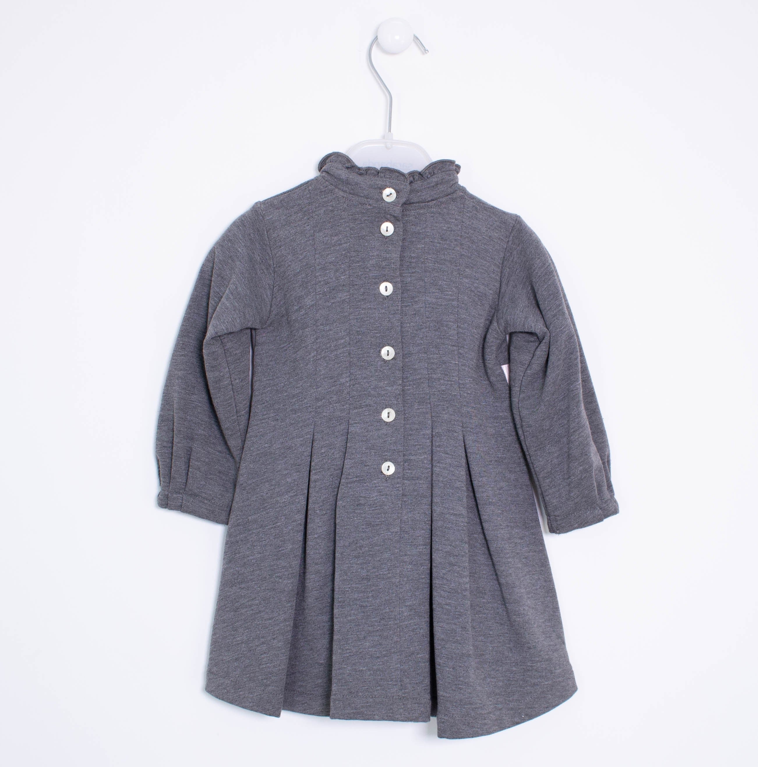 Abito Elegante a Collo Alto con Rouches Neonata Grigio Papermoon 7PM62149 - PAPERMOON - LuxuryKids