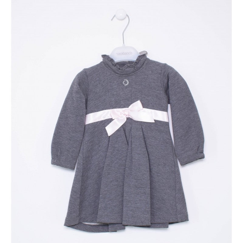 Abito Elegante a Collo Alto con Rouches Neonata Grigio Papermoon 7PM62149 - PAPERMOON - LuxuryKids