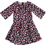 Abito Elegante a Pois Bambina Blu-Rosso Sarabanda R460 - SARABANDA - LuxuryKids