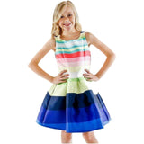 Abito Elegante a Righe Bambina Multicolour Fun&Fun FNJDR8768 - FUN&FUN - LuxuryKids