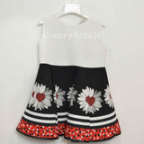 Abito Elegante cerimonia Bambina nero-bianco LOREDANA 7106A - LOLO' - LuxuryKids