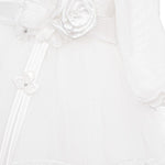 Abito Elegante Cerimonia Battesimo Con Pizzo Bianco Neonata Les Petits Enfants AZZURRA - LE PETITS ENFANTS - LuxuryKids