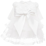 Abito Elegante Cerimonia Battesimo Con Pizzo Bianco Neonata Les Petits Enfants AZZURRA - LE PETITS ENFANTS - LuxuryKids