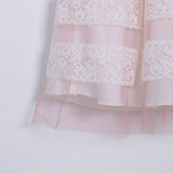 Abito Elegante Cerimonia Battesimo Panna-Rosa Neonata 5594 Ponto Per Ponto - PONTO POR PONTO - LuxuryKids