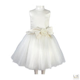 Abito Elegante Cerimonia Bianco Bambina Le Chicche ABR06 - LE CHICCHE - LuxuryKids