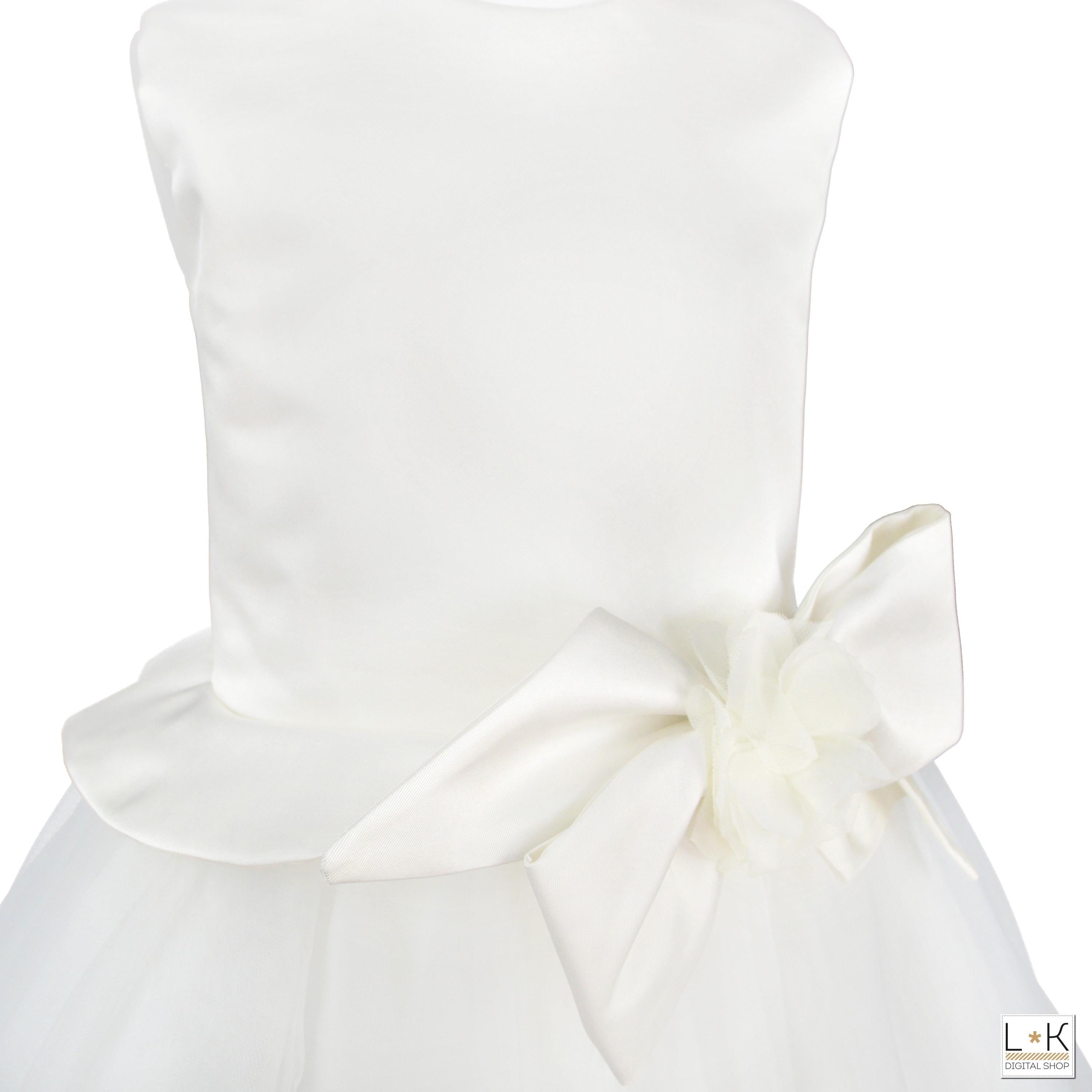 Abito Elegante Cerimonia Bianco Bambina Le Chicche ABR06 - LE CHICCHE - LuxuryKids