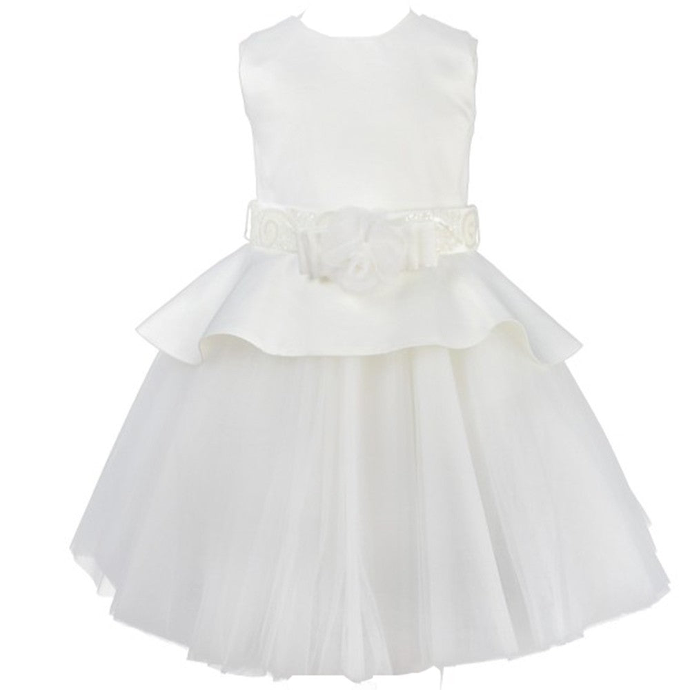 Abito Elegante Cerimonia Bianco Bambina Le Chicche ABR18 - LE CHICCHE - LuxuryKids