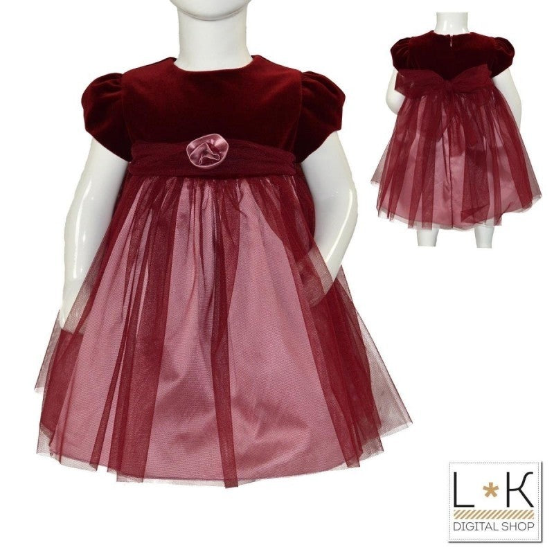 Abito Elegante Cerimonia Bordeaux Neonata Caf 330 - CAF - LuxuryKids