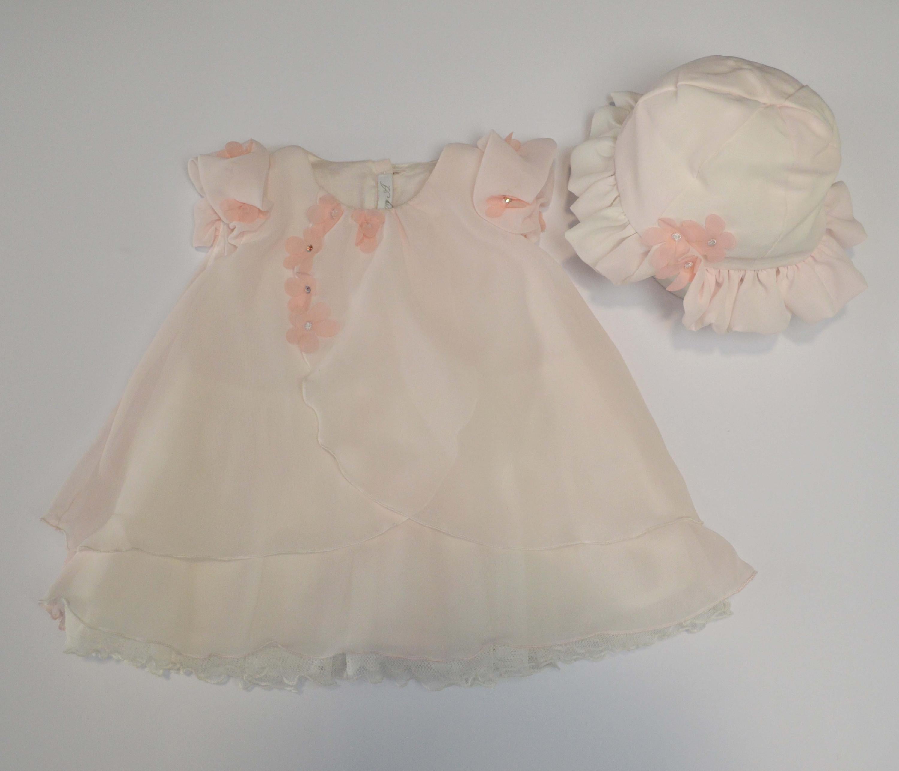 Abito Elegante Cerimonia neonata Rosa luana 563 - CREAZIONI LUANA - LuxuryKids