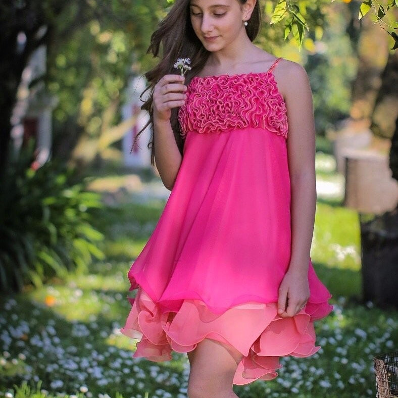 Abito Elegante Cerimonia Seta Svasato Bambina Marilyn 1058 - Marilyn - LuxuryKids