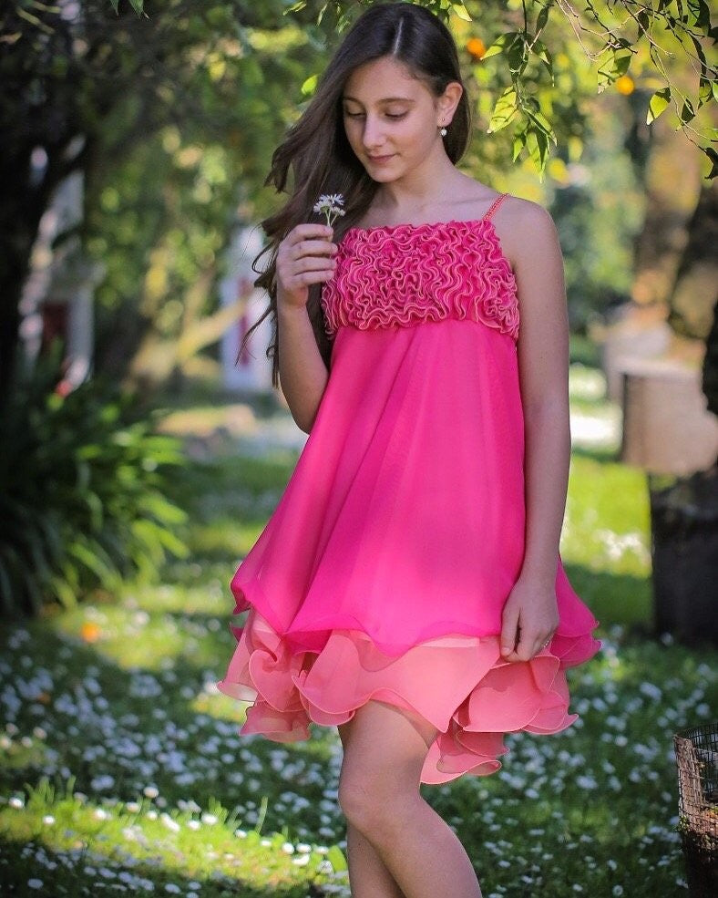 Abito Elegante Cerimonia Seta Svasato Bambina Marilyn 1058 - Marilyn - LuxuryKids