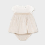 Abito Elegante Con Culotte In Tulle Sabbia Neonata MAYORAL 1823 - MAYORAL - LuxuryKids