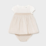 Abito Elegante Con Culotte In Tulle Sabbia Neonata MAYORAL 1823 - MAYORAL - LuxuryKids
