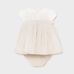 Abito Elegante Con Culotte In Tulle Sabbia Neonata MAYORAL 1823 - MAYORAL - LuxuryKids
