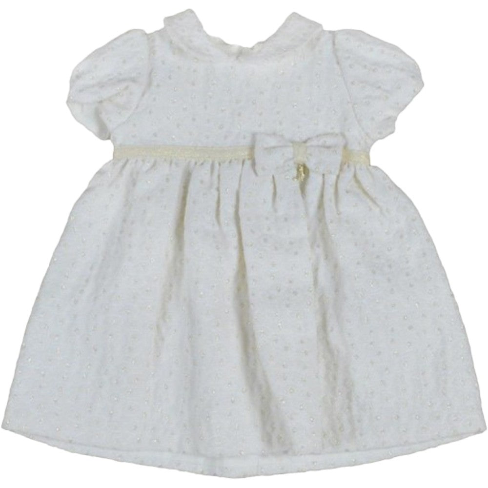 Abito Elegante Damascato Bianco-Oro Neonata Ninnaoh I1556 - NINNAOH - LuxuryKids