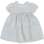 Abito Elegante Damascato Bianco-Oro Neonata Ninnaoh I1556 - NINNAOH - LuxuryKids