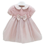 Abito elegante ecoPellicciotto Neonata Rosa Antico Martinez 1110 - ALESSANDRO MARTINEZ - LuxuryKids