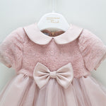Abito elegante ecoPellicciotto Neonata Rosa Antico Martinez 1110 - ALESSANDRO MARTINEZ - LuxuryKids