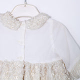 Abito Elegante in Boucle Neonata Bianco-Oro Patachou 2133511 - PATACHOU - LuxuryKids