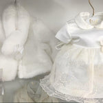 Abito Elegante in Raso Bianco Neonata Bufi 9798A - BUFI - LuxuryKids